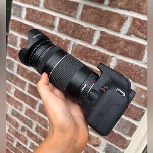 Canon Rebel T7 with 18-55mm lens and 70-300mm